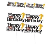 Milisten 8pcs Football Cake Toppers for Birthday Party Sports Cake Decorations with Vibrant Rugby and American Football Themes Easy to Insert Cupcake Picks for Boys and Celebration