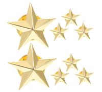 Milisten 8Pcs Gold Star Badge Lapel Pins for Veterans Day Decorations, Women’S Brooch Pin Set for Jackets, Sweaters, Bags, and Scarves, Decorative Clothing and Backpack Clips