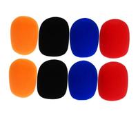Milisten 8Pcs Handheld Microphone Covers Thickened Sponge Windscreens for Ktv Stage Performance Red Orange Black Fits Wireless Mics Debris Protection and Sanitary Use