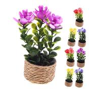 Milisten 8PCS Miniature Artificial Plants for Dollhouses Realistic Tiny Bonsai Greenery Compact Potted Flowers for Fairy Gardens Desk Shelf Decor and DIY Micro Landscape Crafts