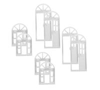 Milisten 8pcs Miniature Dollhouse Window Frames and Doors High-detail Plastic Model Kit for Creative Craft Projects White Tiny Door and Window Frames for DIY Mini Houses and Terrariums