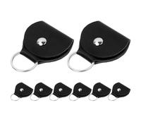 Milisten 8pcs PU Leather Guitar Pick Holder Bag with Keyring Compact Plectrum Storage Organizer for Electric Acoustic Guitars Basses Mandolins and Ukuleles