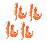 Milisten 8pcs Simulation Cooked Shrimp Models Realistic PVC Shrimp Figurines for Home Decor Photography Props Restaurant Display with Lifelike Texture and Build