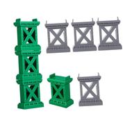 Milisten 8Pcs Train Bridge Pier Supports for DIY Model Railway Track Accessories Sturdy Plastic Construction Stackable Grey and for Train Scenery and Railroad Building