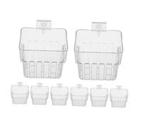 Milisten 8pcs Transparent Hydroponic Aquarium Plant Holder with Hooks Wall-mounted Hanging Fish Tank Planter Cups for Aquatic Plant Cultivation and Underwater Landscape Enhancement