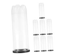 Milisten 8Pcs Transparent Tennis Ball Holder Tube Portable PVC Canister with Black Lid Dustproof Organizer for Indoor Outdoor Tennis Pickleball Softball Storage
