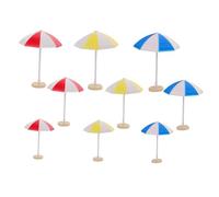 Milisten 9pcs Mini Parasol Umbrella Plastic Miniature Dollhouse Patio Umbrellas Small Medium Large for Fairy Garden Craft Projects Terrarium Decor Tabletop Beach Display