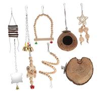 Milisten 9pcs Parrot Chew Rat Crab Pig Cuddly Hammock Cockatoo Macaw Bird Chewing Budgie Green Cage Parrot Parrot Feeding Skewers Catcher Paw Wooden