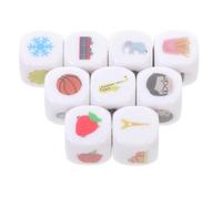 Milisten 9Pcs Storytelling Dice Portable Acrylic Learning Dice for Creative Expression and Fun Board Game Play for Home Parties and Educational Activities