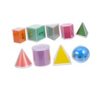 Milisten 9pcs Translucent Geometric Shapes Manipulatives for Light Table Educational for Enhance Math Skills Volume Area Calculation Classroom Use