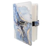 Milisten A5 Lockable Diary Notebook with Combination Passcode Lock, Navy Marble Pattern Journal for Adults, Secure Writing Notepad for Personal Use and Travel