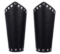 Milisten Adjustable Punk Leather Wristband Bracers for Men and Women Medieval Retro Knight Wristguard with Lace-up Fit Gothic Steampunk Accessories for Cosplay Renaissance Festival