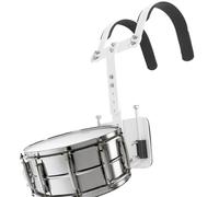 Milisten Adjustable Snare Drum Back Stand Aluminum Alloy Marching Drum Carrier Harness White for Musicians Professionals Beginners