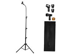 Milisten Adjustable Tripod Microphone Stand for Floor Mic Stand Holder Microphone Clips for for Performance Singing Stage Party