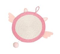 Milisten Adorable Pink Kitten Scratching Board with Hanging Design Durable Sisal Cat Claw Grinding Mat for Stress Relief and Paw Exercise Interactive Cat Scratching Pad for Healthy Growth