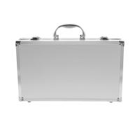 Milisten Aluminum Microphone Carrying Case with Handle Lightweight Portable Hard Shell Storage Box for Dual Wireless Mics Shockproof Protective Case with Secure Lock and Compartments for