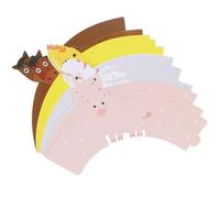 Milisten Animal Cake Wrapper Holders 24Pcs Paper Wrapping Tool for Farm Birthday Party and Shower Cupcake Decoration