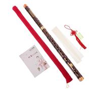 Milisten Antique Style Bamboo Flute Traditional Instrument for Beginner Adult E-tuning Dark Brown Transverse Flute Music Practice