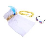 Milisten Arabian Dog Costume for Small Dogs and Cats Middle Eastern Dubai Headscarf with Gold Chain Necklace Handmade Stylish Pet Scarf Outfit for Halloween Christmas Party Photo Props