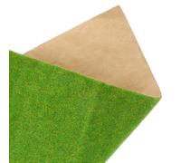 Milisten Artificial Grass Mat 9.8 x 9.8 Inch - Realistic Fake Grass Sheets for Dollhouse, Miniature Fairy Garden & Crafting, Green Turf Square Pad for Model Scene Decoration, Large Size