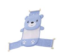 Milisten Baby Bath Mesh and Bath Tub Pad for Infant Boys and Girls Blue Baby Bathtub Support Net with Cartoon Bear Design Breathable Safety Bathing Mat for Newborn Shower and