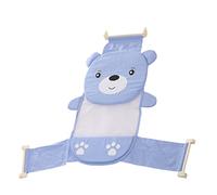 Milisten Baby Bath Seat Mesh Support Net for Infant and Newborn Boys Girls, Foldable Non-Slip Strap Holding Baby Bather for Comfortable Bathroom Use, Blue