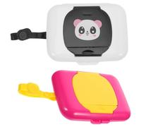 Milisten Baby Wipes Dispenser and Compact Wipe Holder for Travel, Portable Wet Tissue Box Secure Lid, 2pcs Random Colors (purple Black) for Infant Hygiene