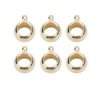Milisten Bail Beads Charms Bail Tube Beads Spacer Bead Bail Beads Hanger Fit Charm European Bracelet Pendant Bead Connector Jewelry Making Supplies 100pcs (Golden 6mm 10mm)