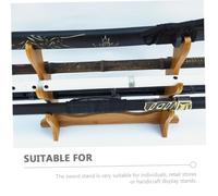 Milisten Bamboo Sword Display Stand Organizer Desktop Flute Holder Rack for Katana Collection Storage Suitable for Home and Retail Craft Show