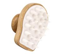 Milisten Bamboo Wood Scalp Massager Shampoo Brush Multifunctional Silicone Hair Scalp Massager Soft Bristles for Home Hair Care and Relaxation