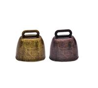 Milisten Bells for Crafts 2pcs Cow Bells Long Distance Horse Sheep Iron Bells Cattle Loud Farm Animal Grazing Bell Bronze Red Bronze Style Small Bell