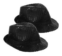Milisten Black Satin Sequin Jazz Hat Party Hat for Adults Magician Costume Headwear Masquerade Style Party Costume Accessory Suitable for Mime