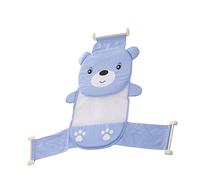 Milisten Blue Baby Bathing Net with Cartoon Design, Soft Pp and Cotton Mesh Material, Gentle on Baby's Delicate Skin, Bath Seat Support for Newborn Shower and Bathing
