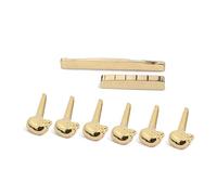 Milisten Brass Acoustic Guitar Bridge with Nut Saddle Skull Design Durable Replacement Set for Enhanced Tone Premium Brass Construction for Guitarists Seeking Quality