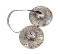 Milisten Brass Cymbal Bell Meditation Instrument Compact Lightweight Percussion with Eight Auspicious Symbols for Mindfulness and Positive Energy