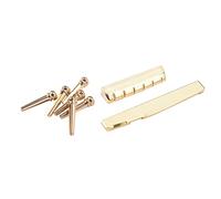 Milisten Brass Guitar Bridge Saddle Nut Pins for Acoustic Electric Classical Guitar Folk Bass Mandolin Banjo Ukulele Pre Slotted for Easy Installation Portable Repair Replacement Parts