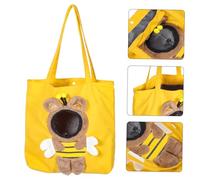 Milisten Breathable Canvas Cat Carrier Bag Lightweight Pet Tote with Cartoon Bee Design Portable Shoulder Bag for Small Pets Travel Shopping Vet Visits