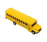 Milisten Bright Yellow School Bus Die Cast Metal Pull Back Model for Interactive Friction Powered Vehicle for Boys and Versatile Play and Authentic Design