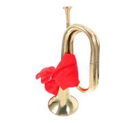 Milisten Bugle Trumpet Beginner Bugle Brass Wind Instrument for School Band with Mouthpiece Military Style and Red Scarf for Teen Orchestra