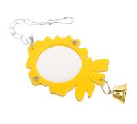 Milisten Cage Parakeet Hanging Bird Mirror with Bell Bite Resisting Cockatiel Parrot Flower Shaped Mirror for Cage Birds Durable and Safe Pet Accessory