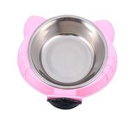 Milisten Cartoon Cat Head Plastic Dog Bowl Eco-friendly Pet Feeding Bowl for Dogs Cats and Rabbits Easy to Clean Durable Design Pink