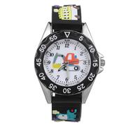 Milisten Cartoon Excavator Silicone Watch for Quartz Student Timepiece with Patterned Band Read Dial Black Color for School and Daily Wear