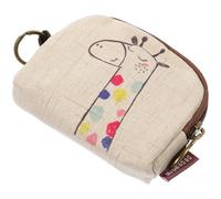 Milisten Cartoon Giraffe Key Organizer Small Zippered Coin Pouch Portable Wallet for Travel and Bathroom Storage