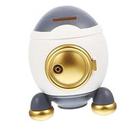Milisten Cartoon Rocket Piggy Bank Money Saving Box for Boys and Gold Gray Space Rocket Coin Bank Educational Birthday Christmas Day Encourages Saving Habits with Standard Coin