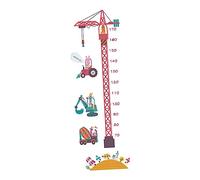 Milisten Cartoon Tower Crane Wall Stickers, Kids Height Sticker PVC Material 2pcs Easy to Remove and Freely Arranged Decorative Art for Bedroom and Bathroom for Children's Room