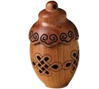 Milisten Carved Hollow Wood Fragrance Ball Bottle Pendant with Removable Lid, Portable Aroma Diffuser for Travel and Home, Multi-function Essential Oil DIY Scented Pendant 1pcs