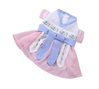 Milisten Cat Clothes PET Hanfu Dog Dresses Breathable Hanfu Dress 1 Set Peach Blossom Ribbon Size M Chinese Style Outfit for Cat Small Dog Photo Prop Christmas Wedding Party Wear
