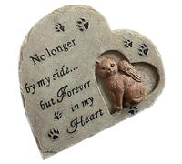 Milisten Cat Memorial Stone Heart-shaped Resin Statue for Garden Pet Remembrance Ornament for Use Comforting Tribute for Lost Cats