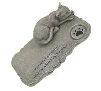 Milisten Cat Memorial Stone Pet for Garden Custom Engraved Cat Tribute Statue Thoughtful Pet Loss Keepsake for Home Decoration Comforting Remembrance of Beloved Feline