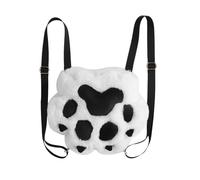 Milisten Cat Paw Backpack for Small Plush Shoulder Bag with White-black Paws Cute Travel Makeup Organizer Cosmetic Pouch School Bag